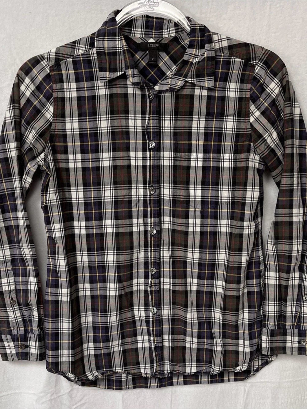 J Crew Shirt Womens Button Down Plaid Long Sleeve Collared Top Size 4